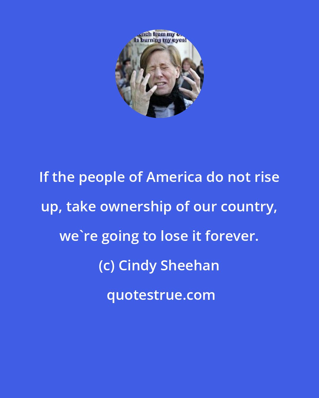 Cindy Sheehan: If the people of America do not rise up, take ownership of our country, we're going to lose it forever.