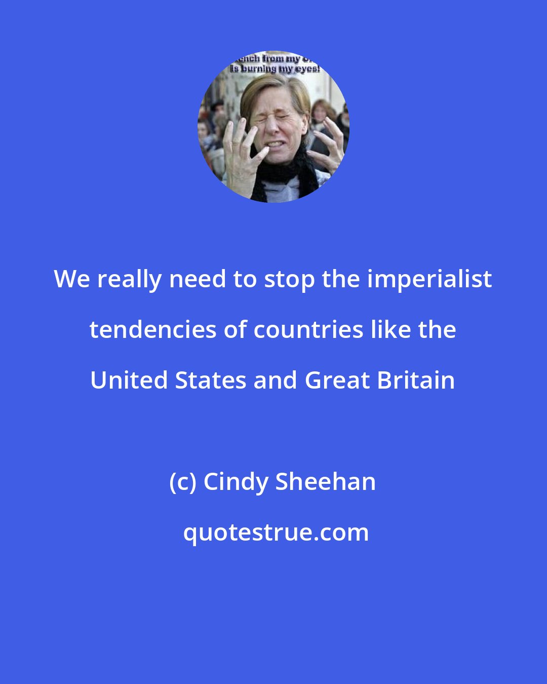 Cindy Sheehan: We really need to stop the imperialist tendencies of countries like the United States and Great Britain