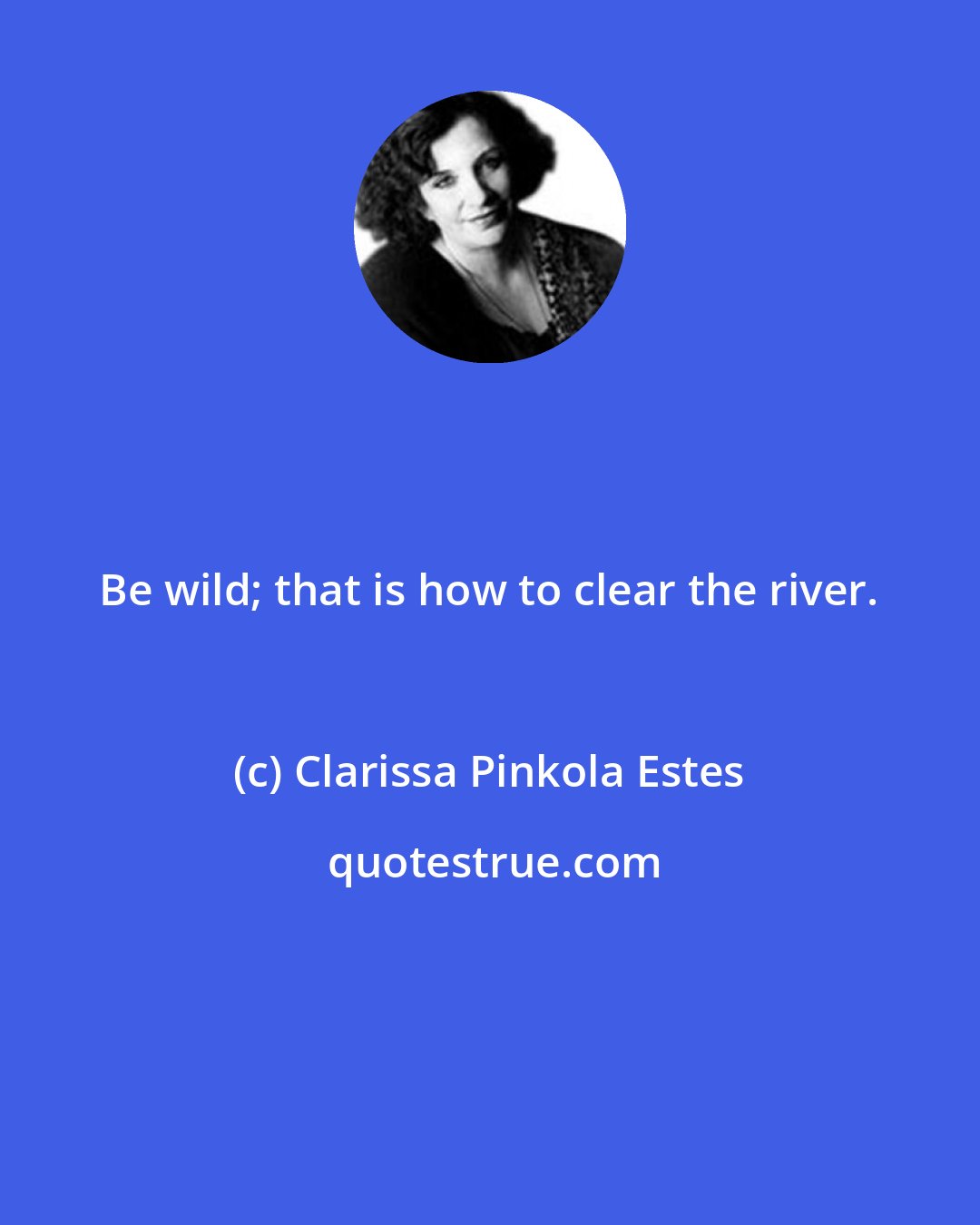 Clarissa Pinkola Estes: Be wild; that is how to clear the river.