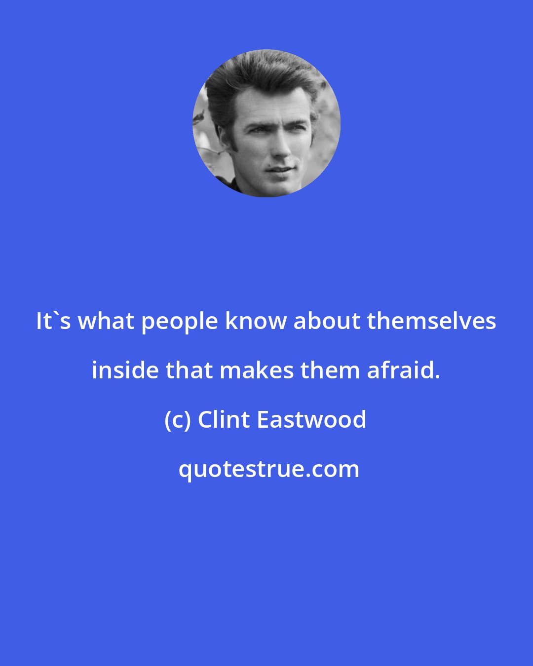 Clint Eastwood: It's what people know about themselves inside that makes them afraid.