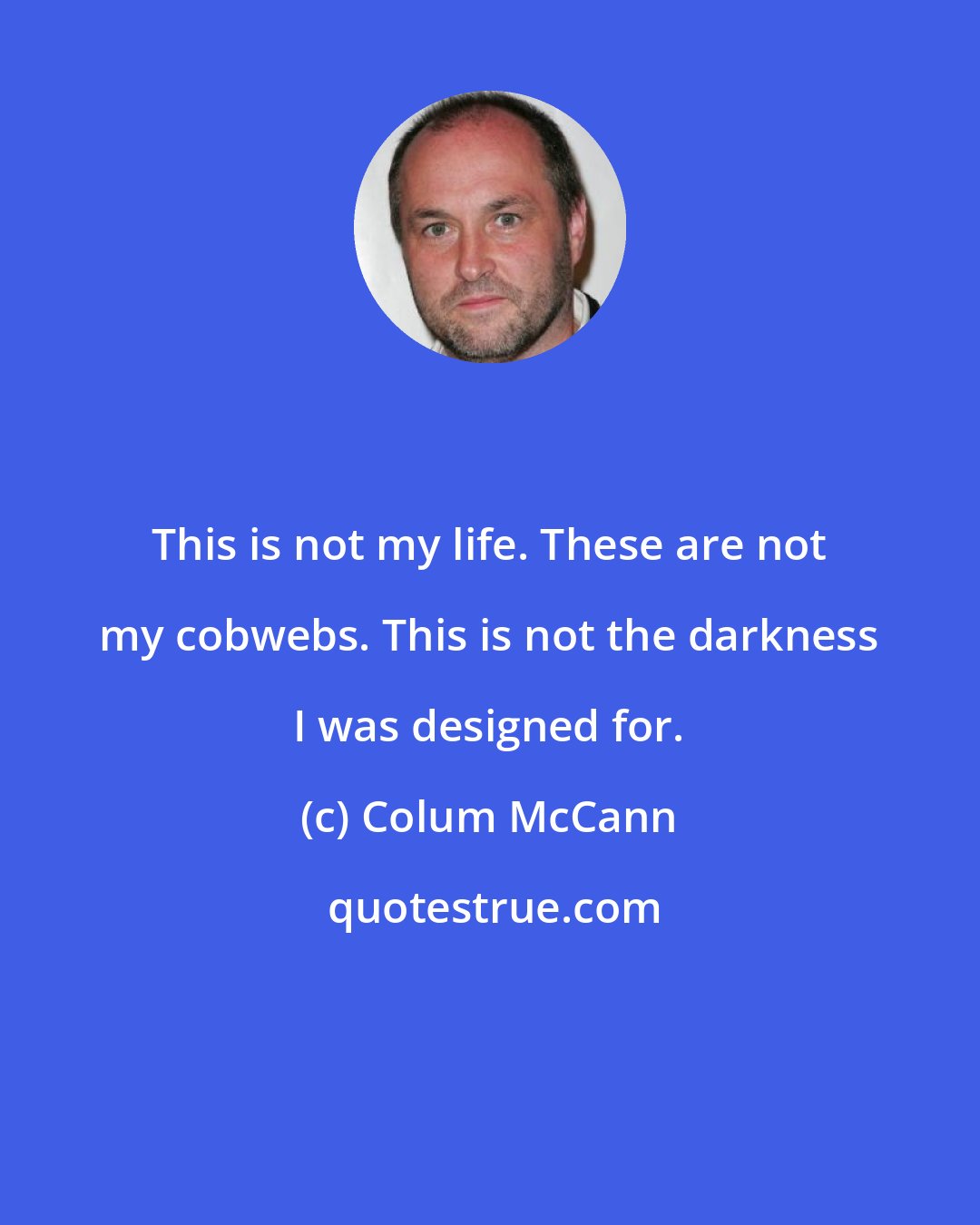 Colum McCann: This is not my life. These are not my cobwebs. This is not the darkness I was designed for.