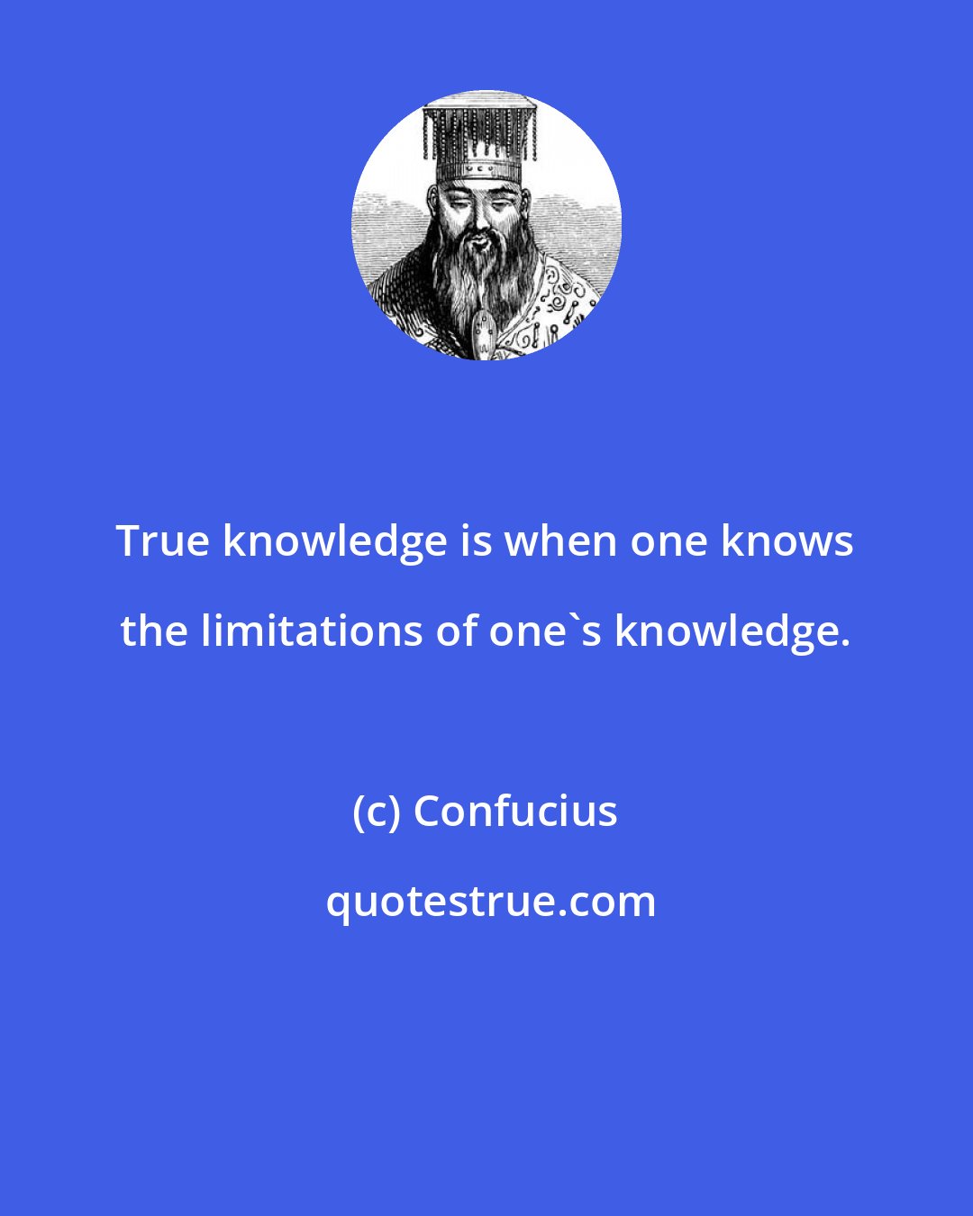 Confucius: True knowledge is when one knows the limitations of one's knowledge.