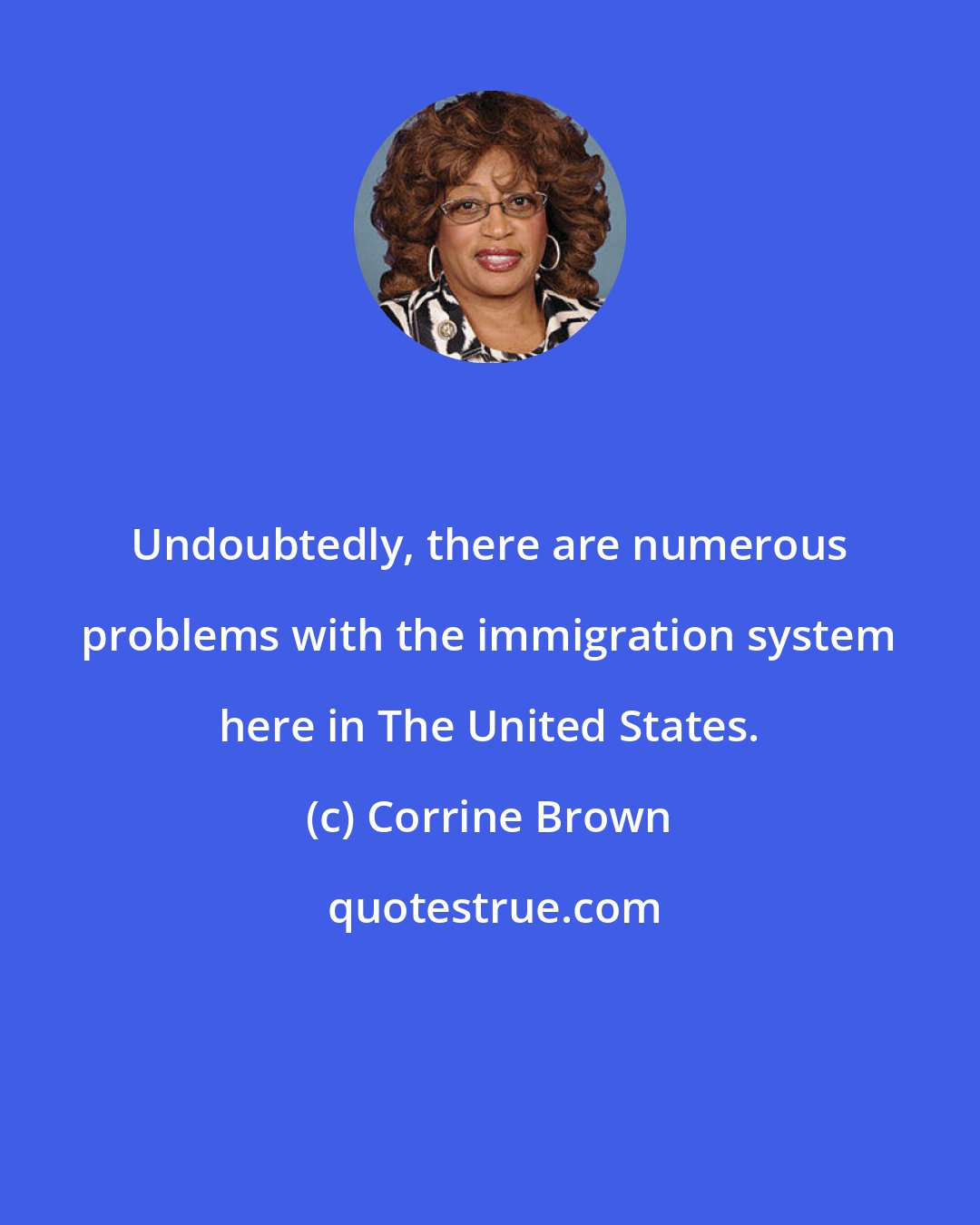 Corrine Brown: Undoubtedly, there are numerous problems with the immigration system here in The United States.