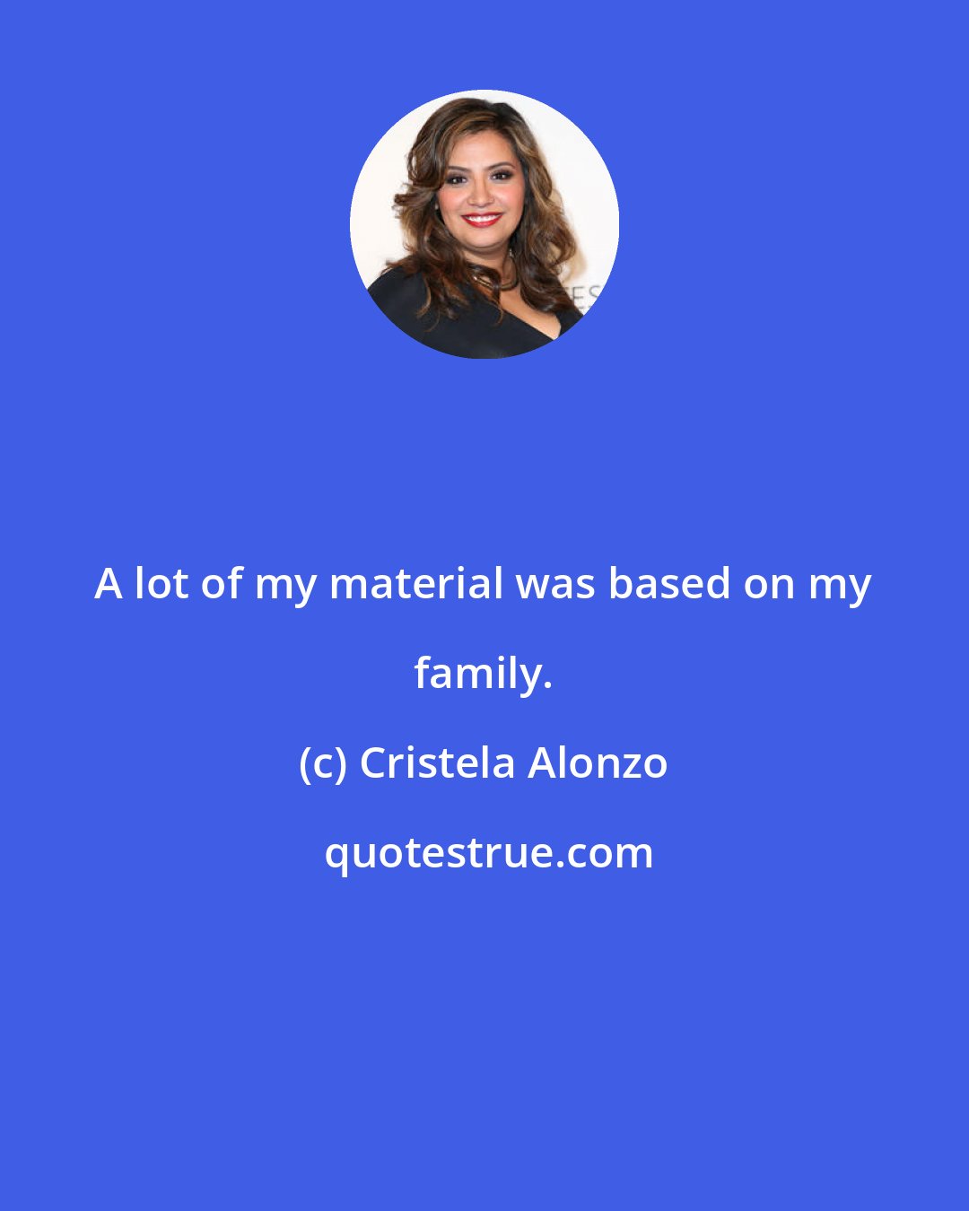 Cristela Alonzo: A lot of my material was based on my family.