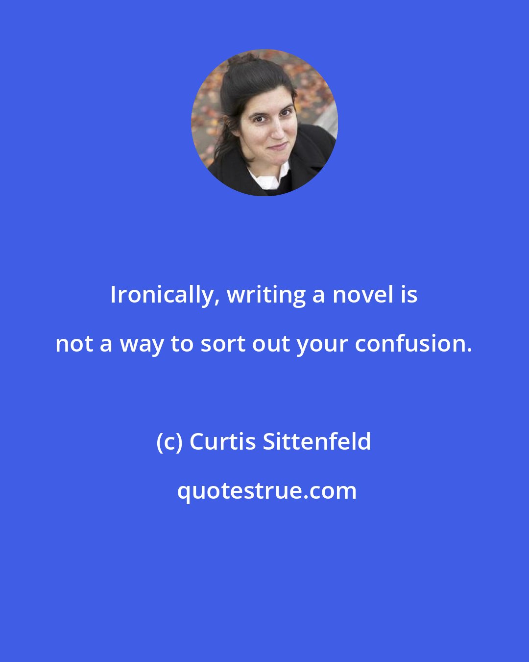 Curtis Sittenfeld: Ironically, writing a novel is not a way to sort out your confusion.