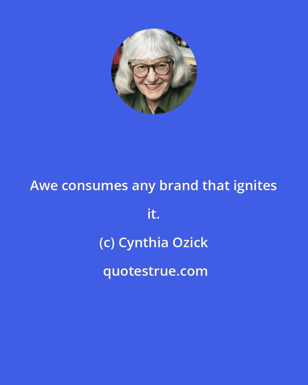 Cynthia Ozick: Awe consumes any brand that ignites it.