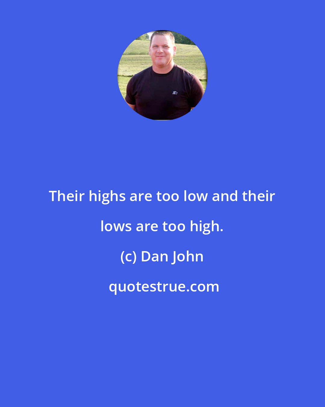 Dan John: Their highs are too low and their lows are too high.
