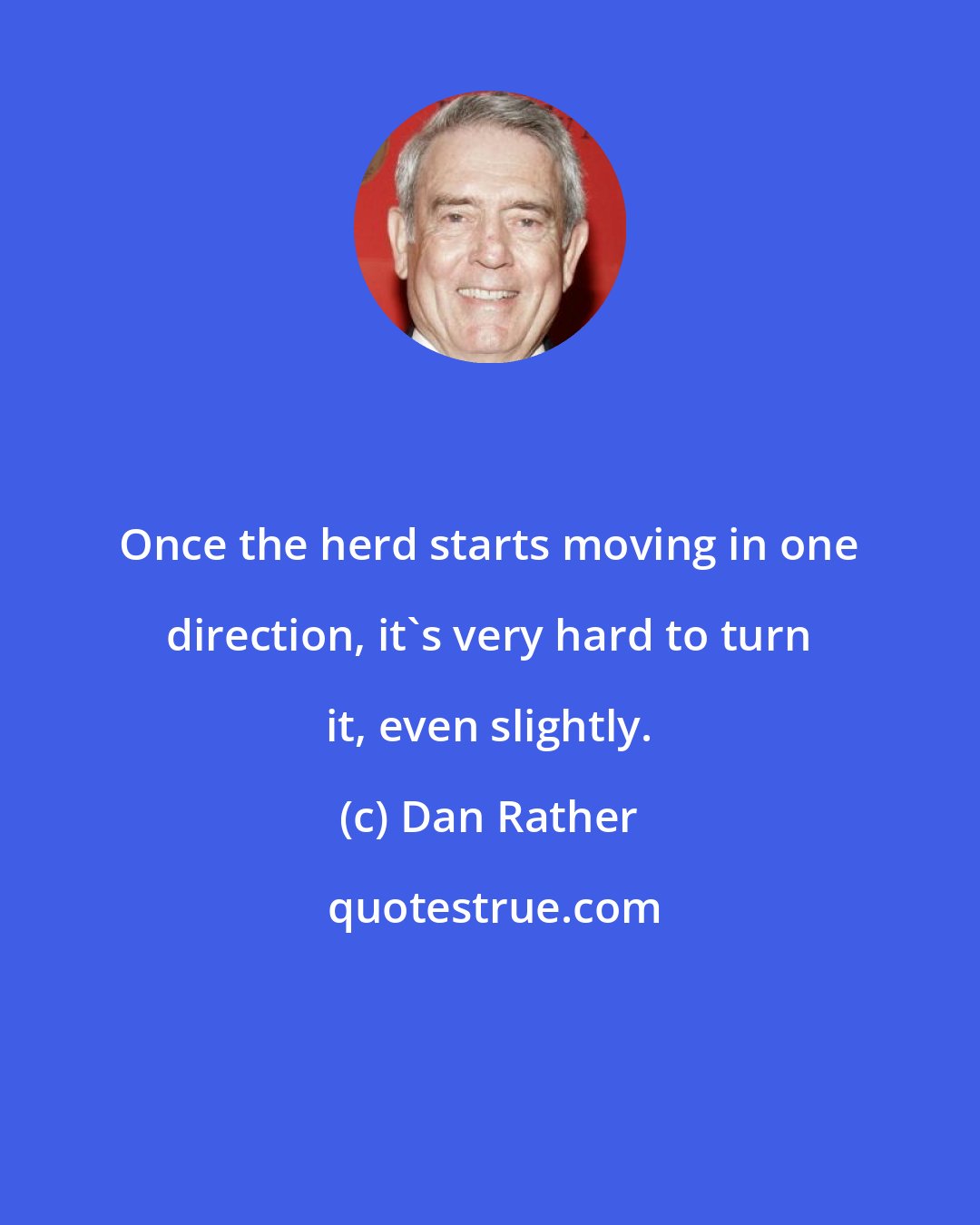 Dan Rather: Once the herd starts moving in one direction, it's very hard to turn it, even slightly.