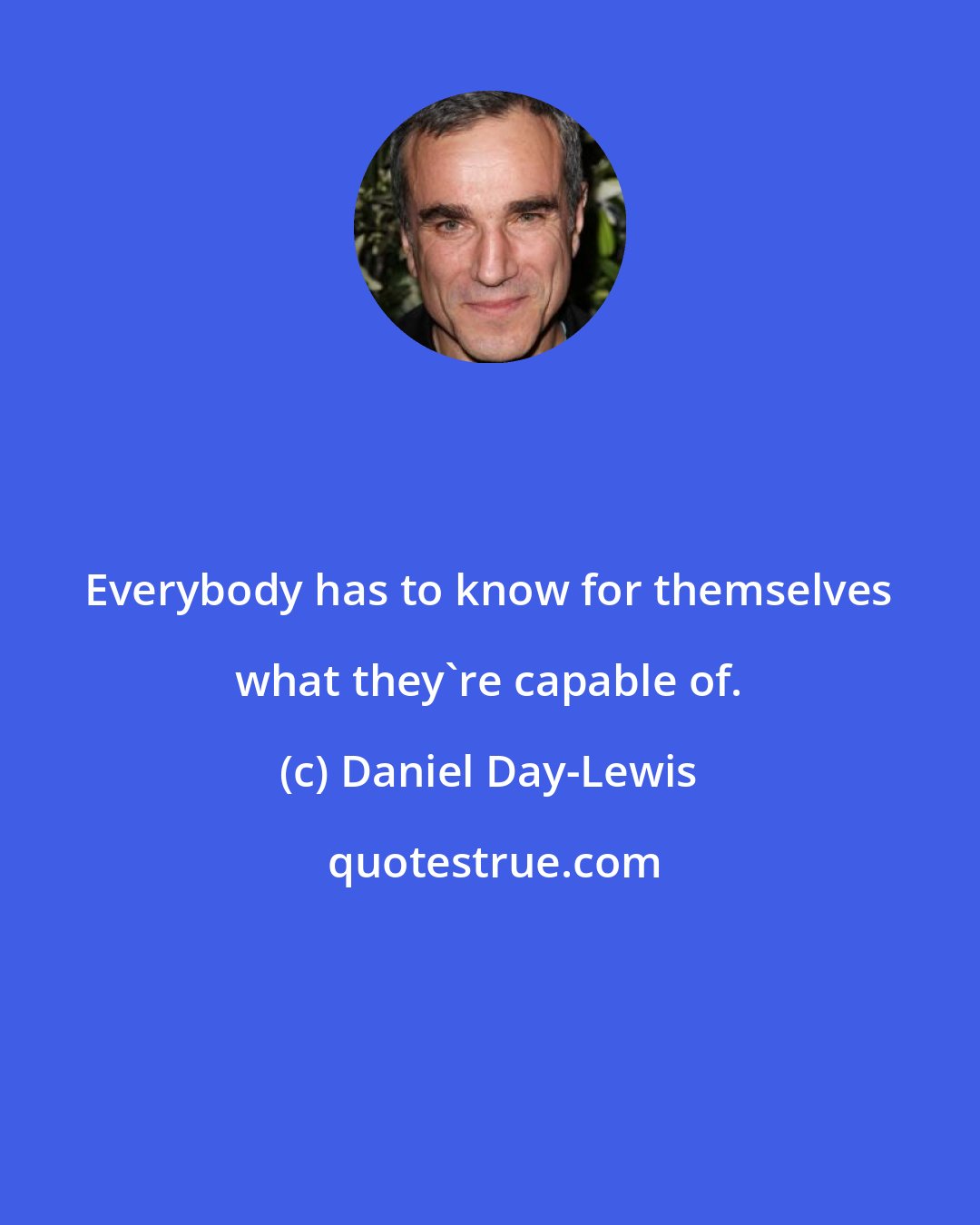 Daniel Day-Lewis: Everybody has to know for themselves what they're capable of.