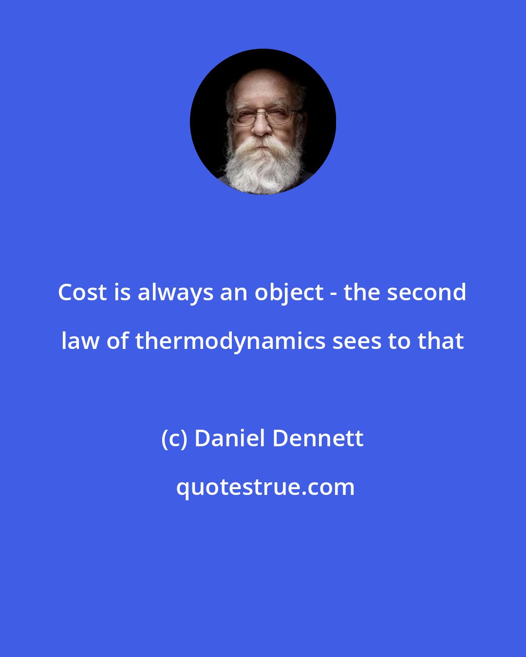 Daniel Dennett: Cost is always an object - the second law of thermodynamics sees to that