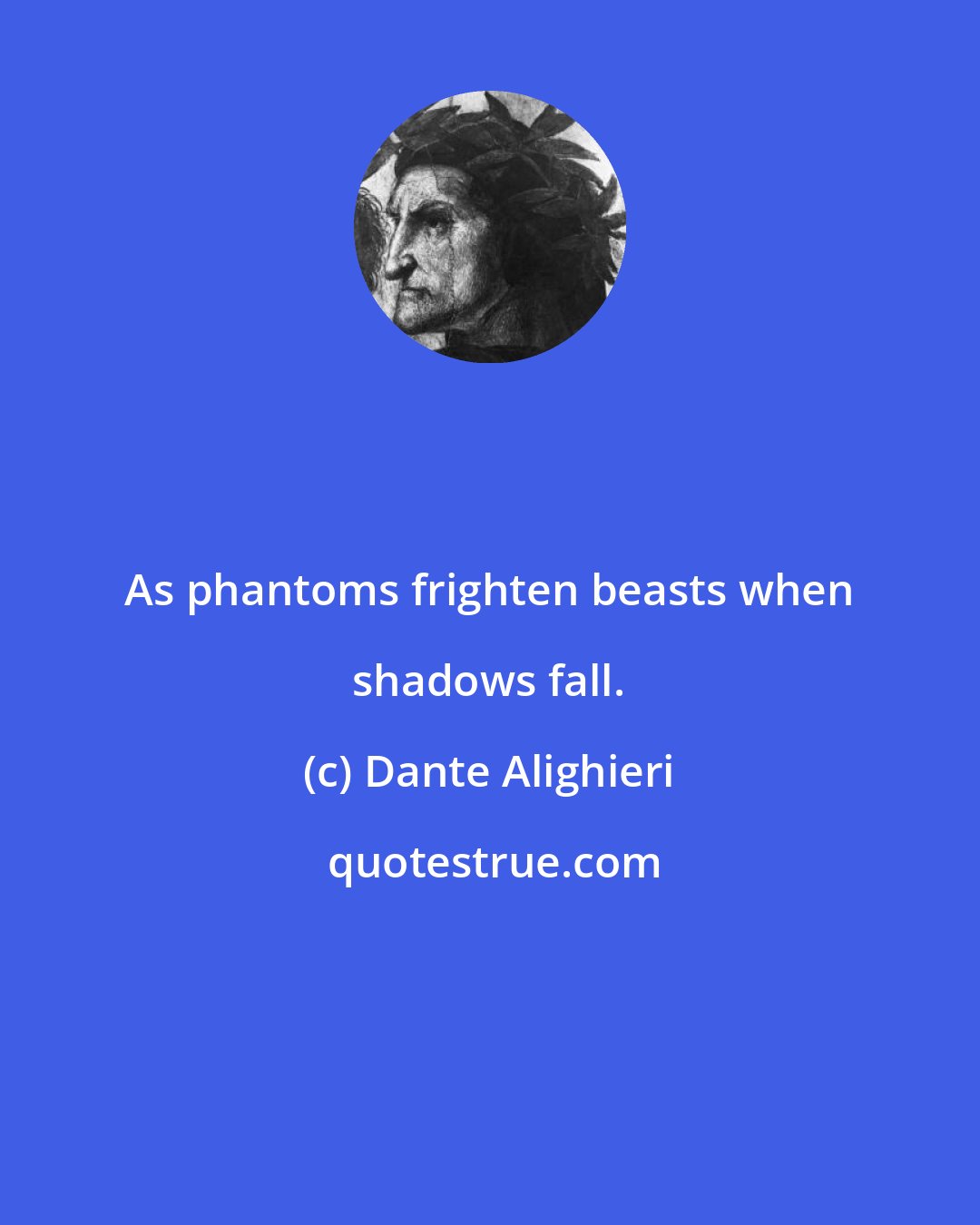 Dante Alighieri: As phantoms frighten beasts when shadows fall.