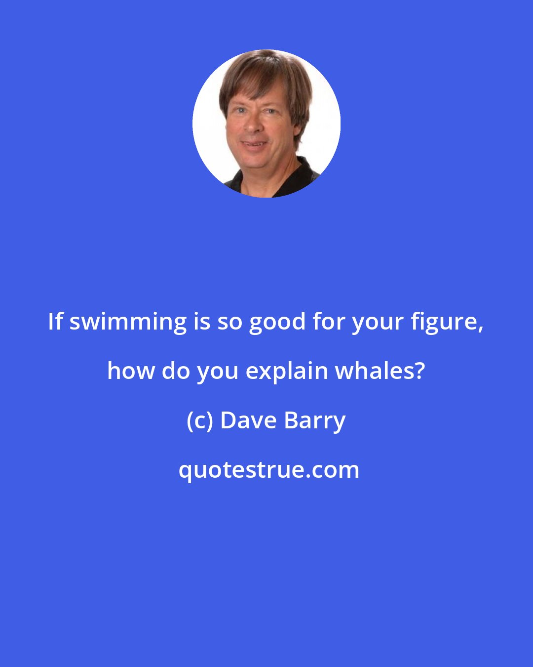 Dave Barry: If swimming is so good for your figure, how do you explain whales?