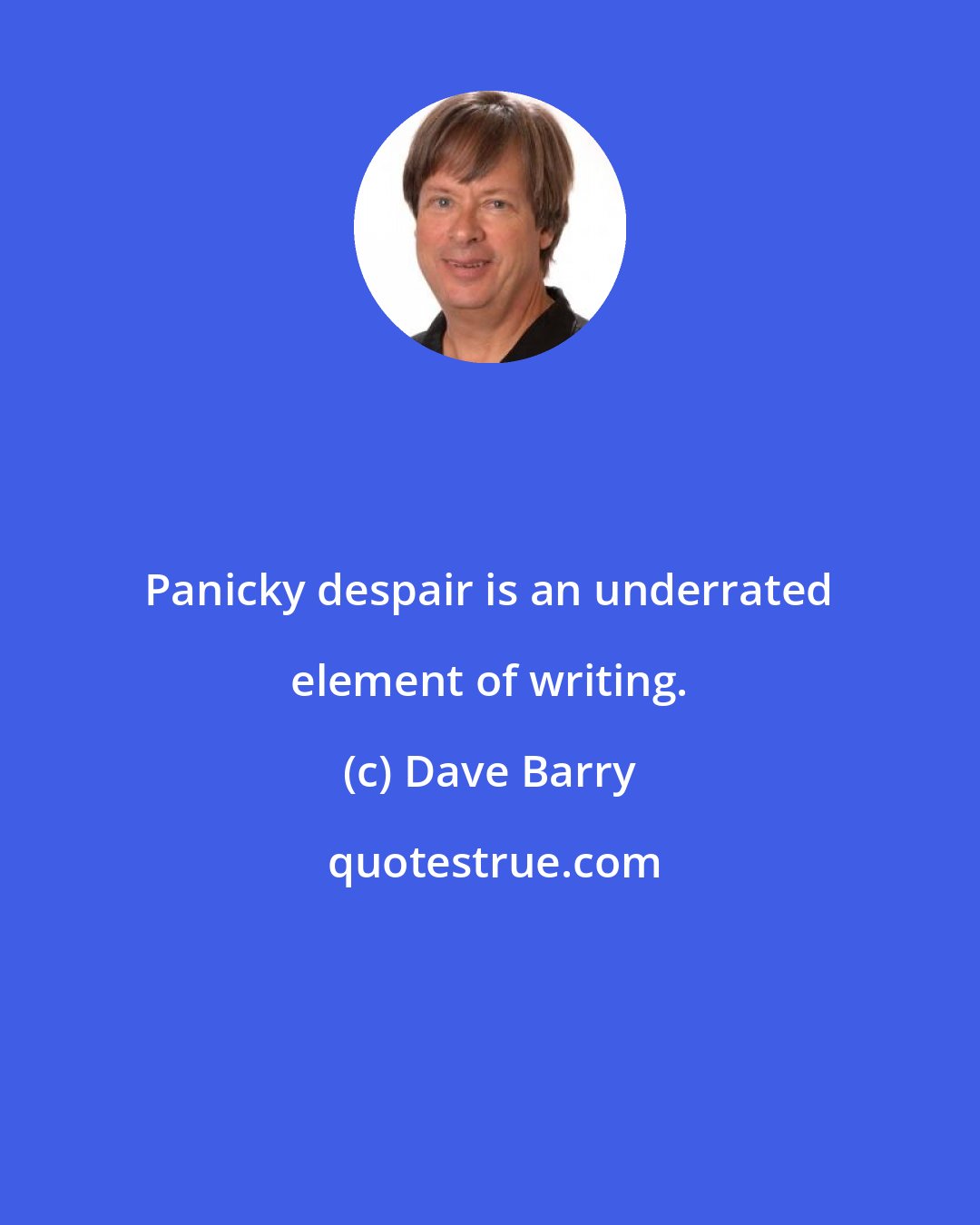 Dave Barry: Panicky despair is an underrated element of writing.