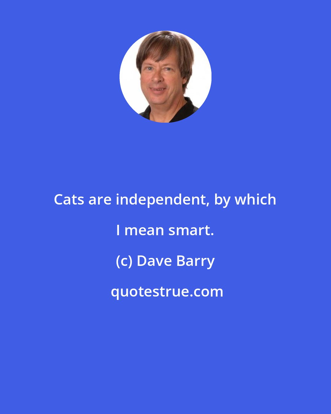 Dave Barry: Cats are independent, by which I mean smart.