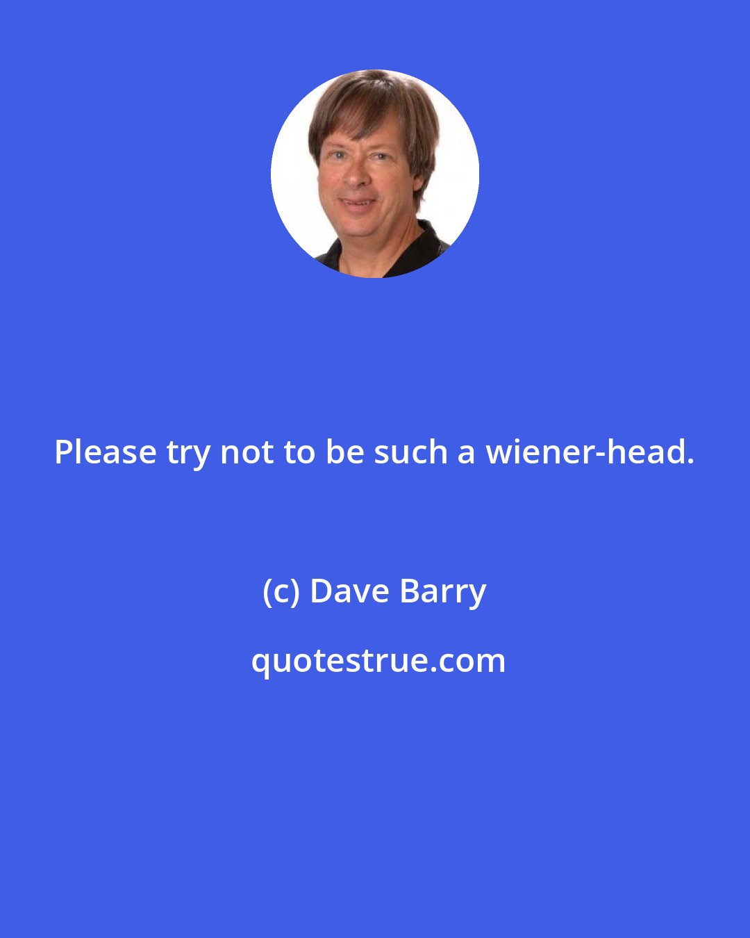 Dave Barry: Please try not to be such a wiener-head.