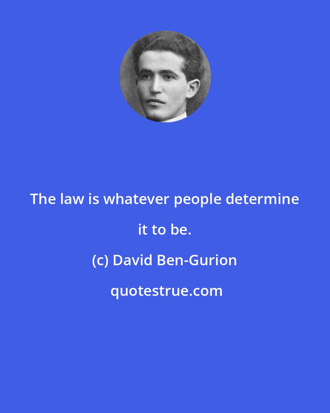 David Ben-Gurion: The law is whatever people determine it to be.