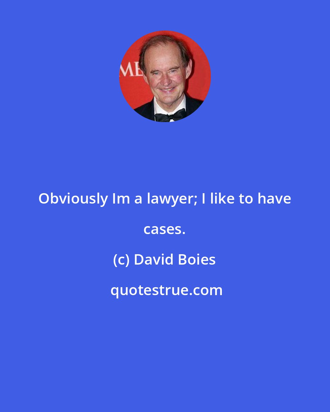 David Boies: Obviously Im a lawyer; I like to have cases.