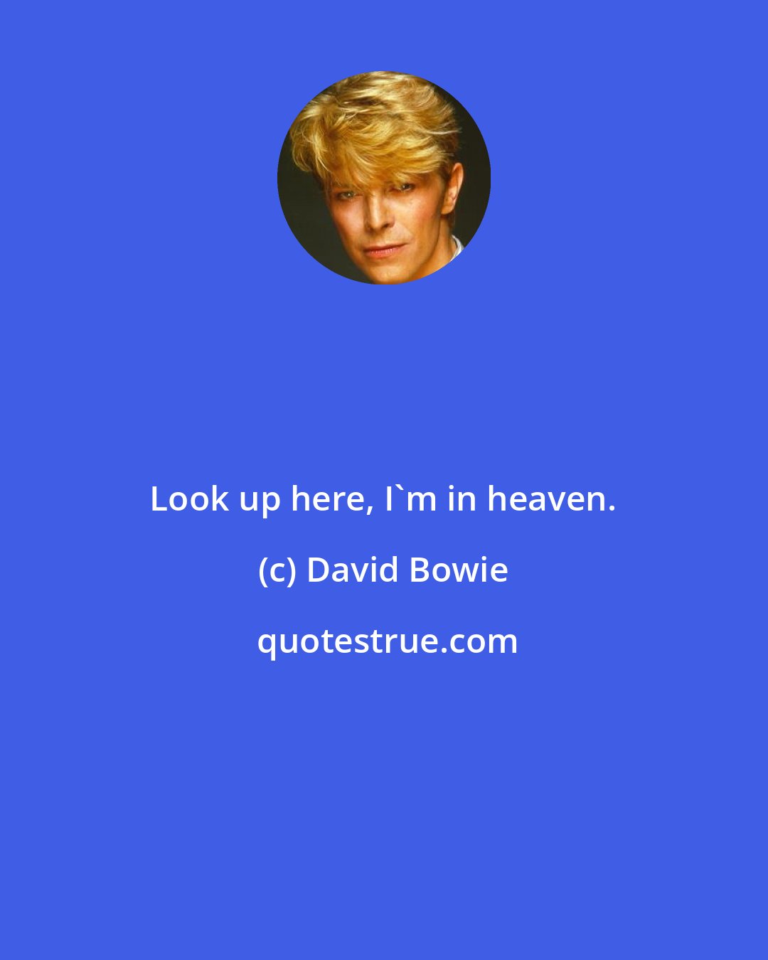 David Bowie: Look up here, I'm in heaven.