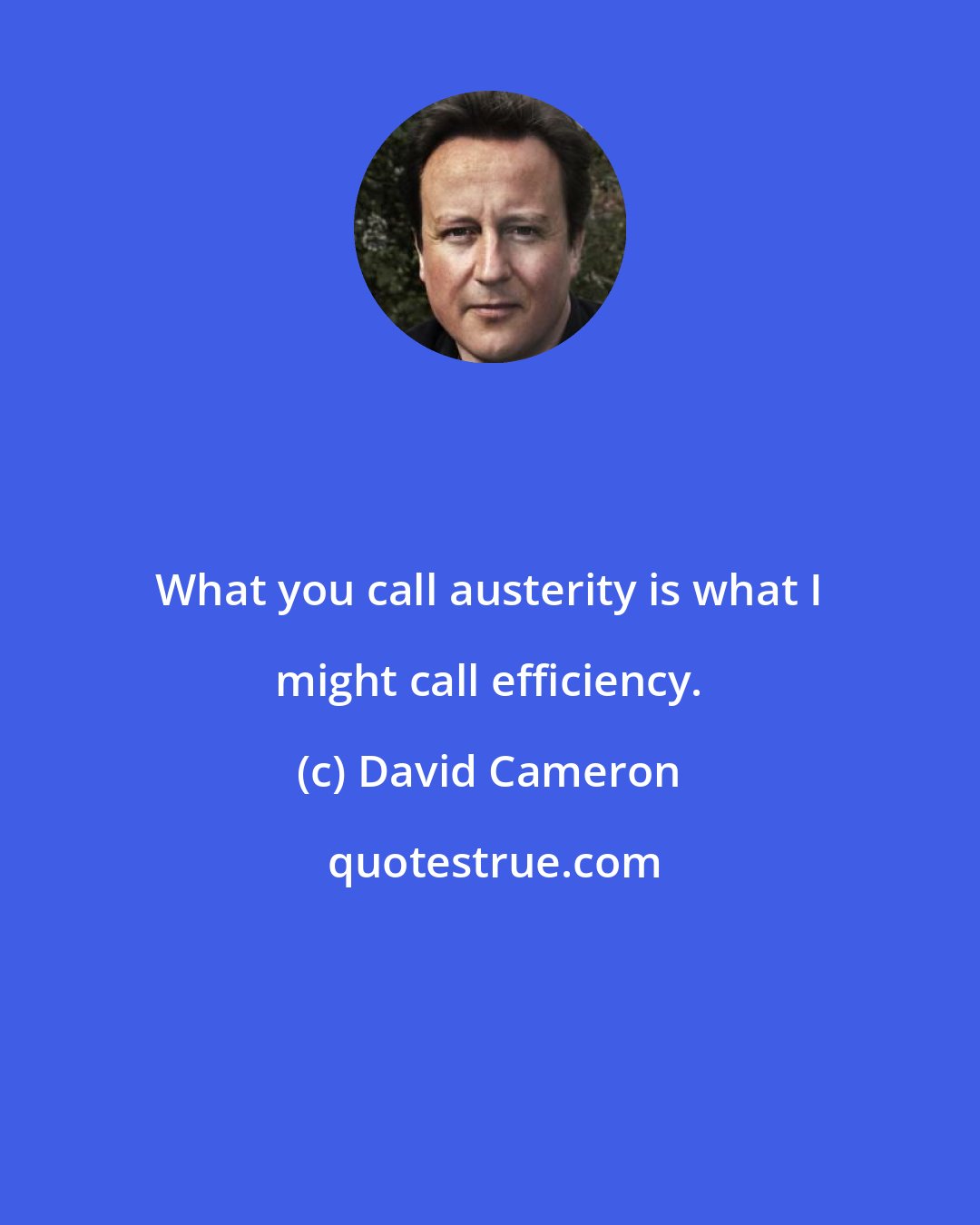 David Cameron: What you call austerity is what I might call efficiency.