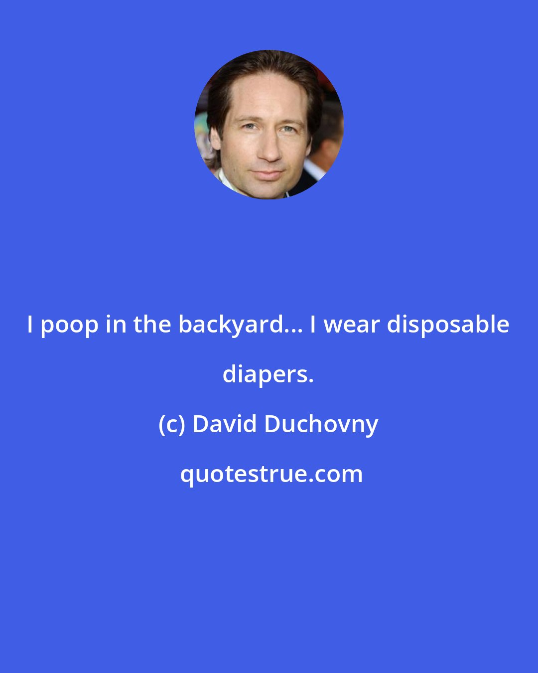 David Duchovny: I poop in the backyard... I wear disposable diapers.