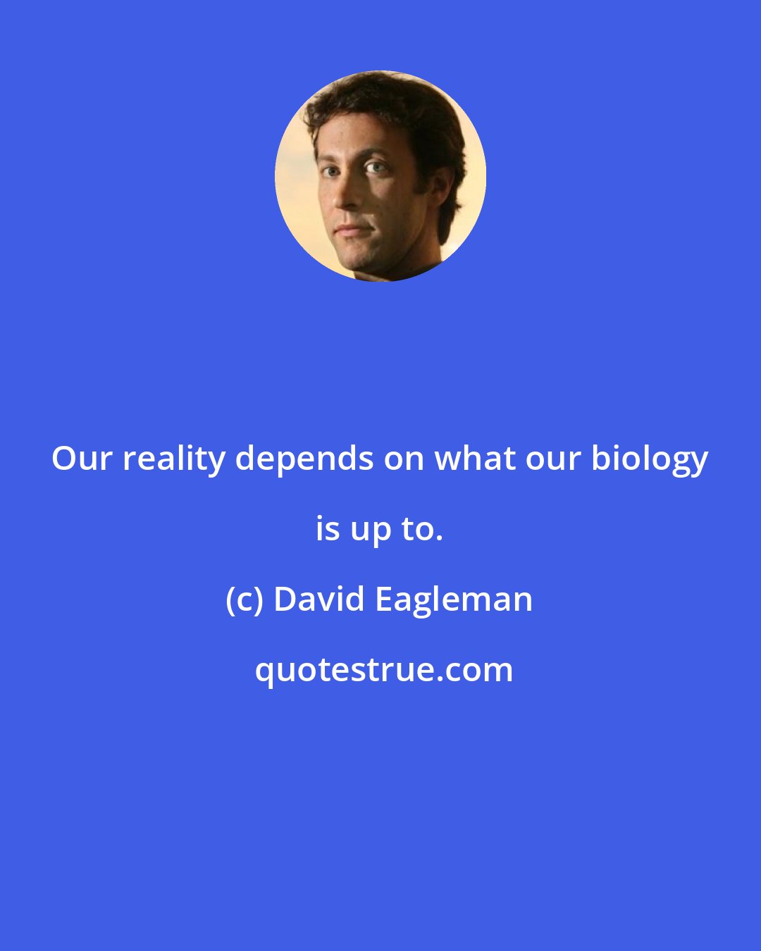 David Eagleman: Our reality depends on what our biology is up to.