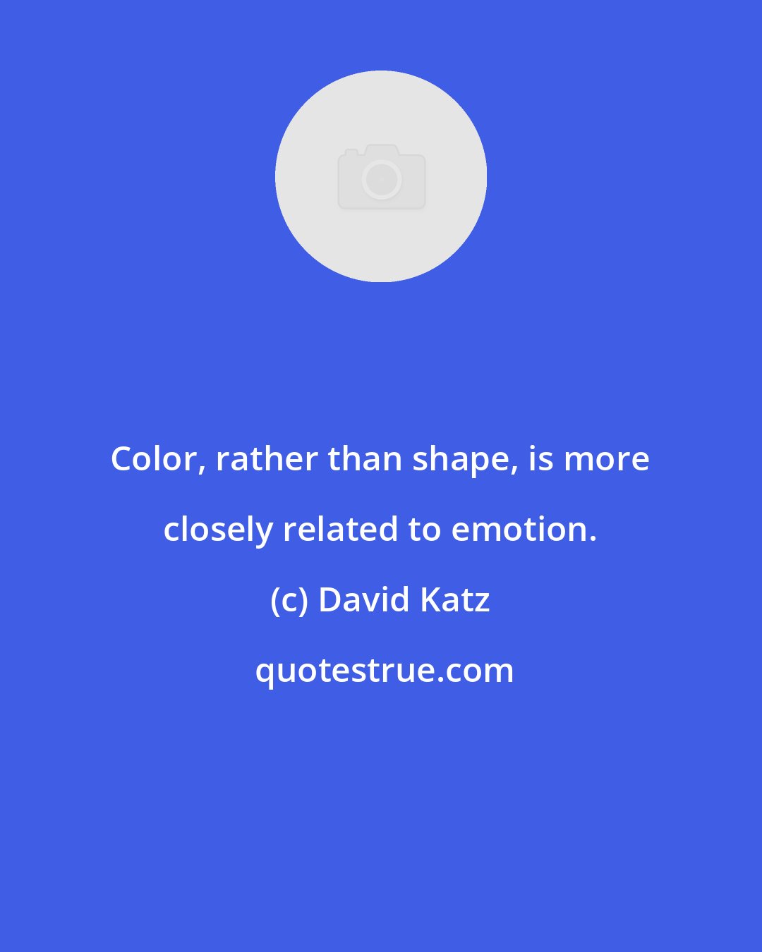 David Katz: Color, rather than shape, is more closely related to emotion.