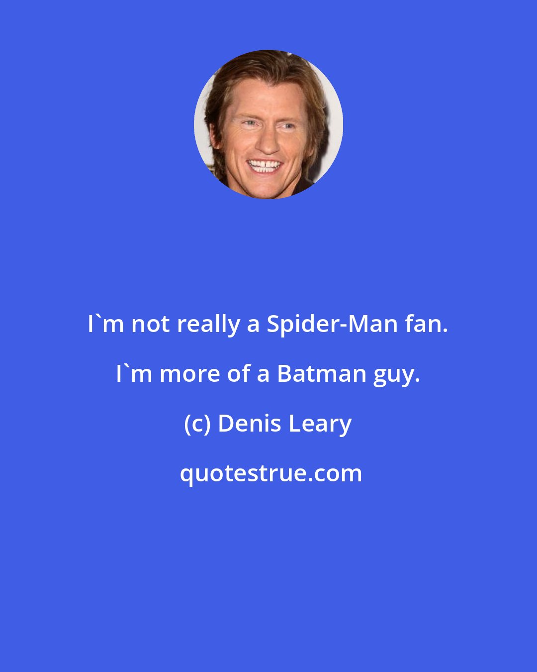 Denis Leary: I'm not really a Spider-Man fan. I'm more of a Batman guy.