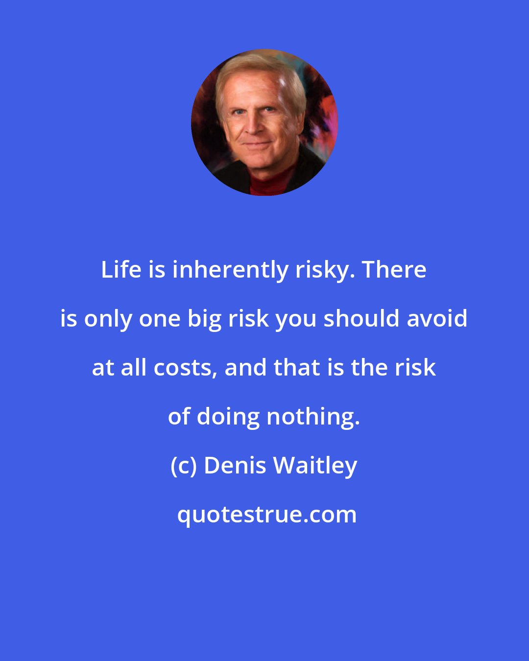 Denis Waitley: Life is inherently risky. There is only one big risk you should avoid at all costs, and that is the risk of doing nothing.