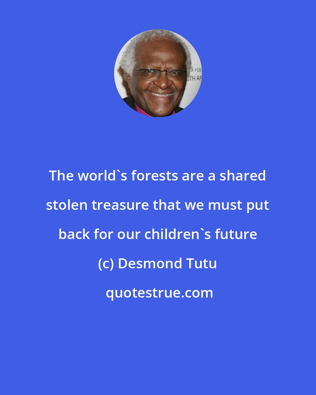 Desmond Tutu: The world's forests are a shared stolen treasure that we must put back for our children's future