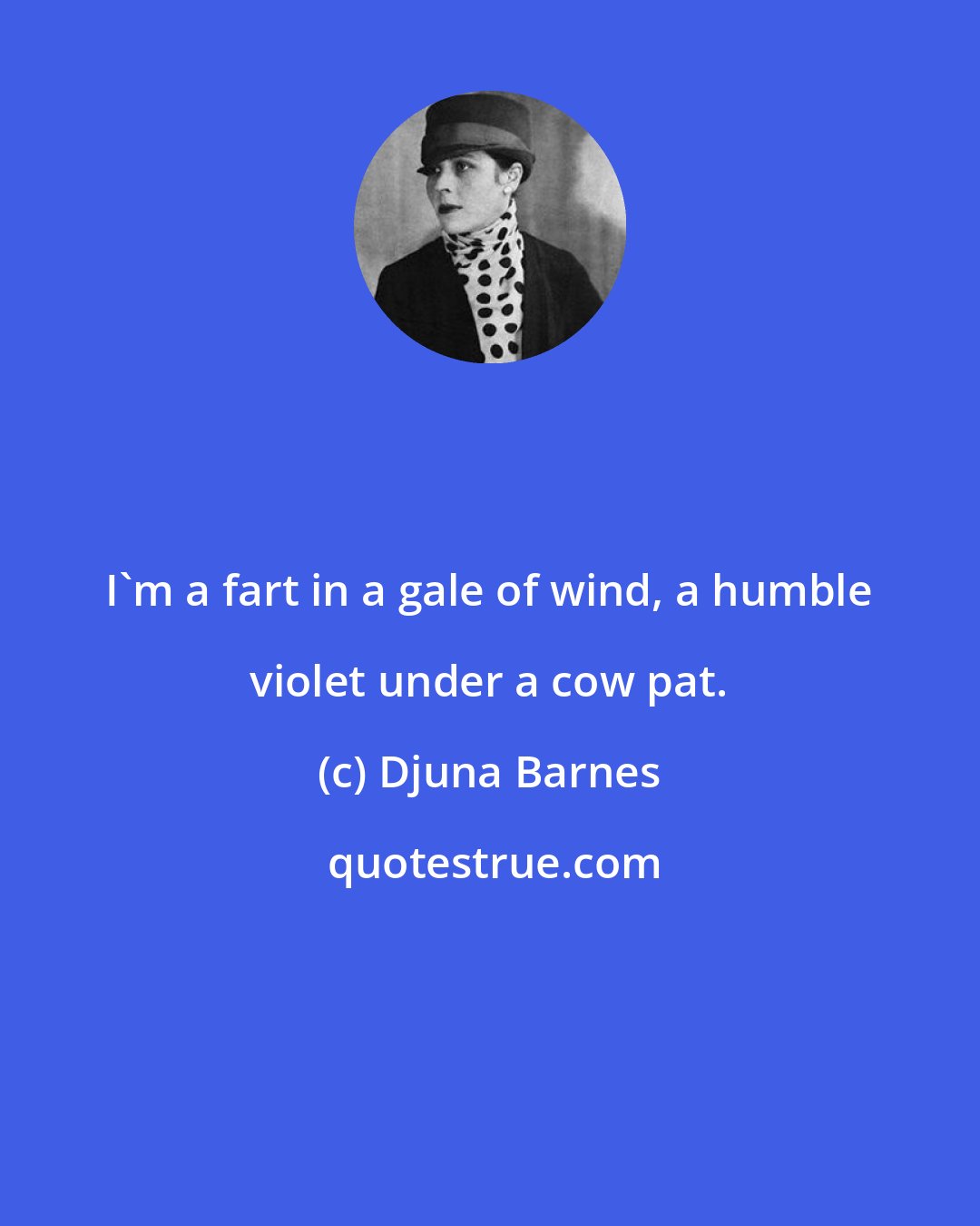 Djuna Barnes: I'm a fart in a gale of wind, a humble violet under a cow pat.