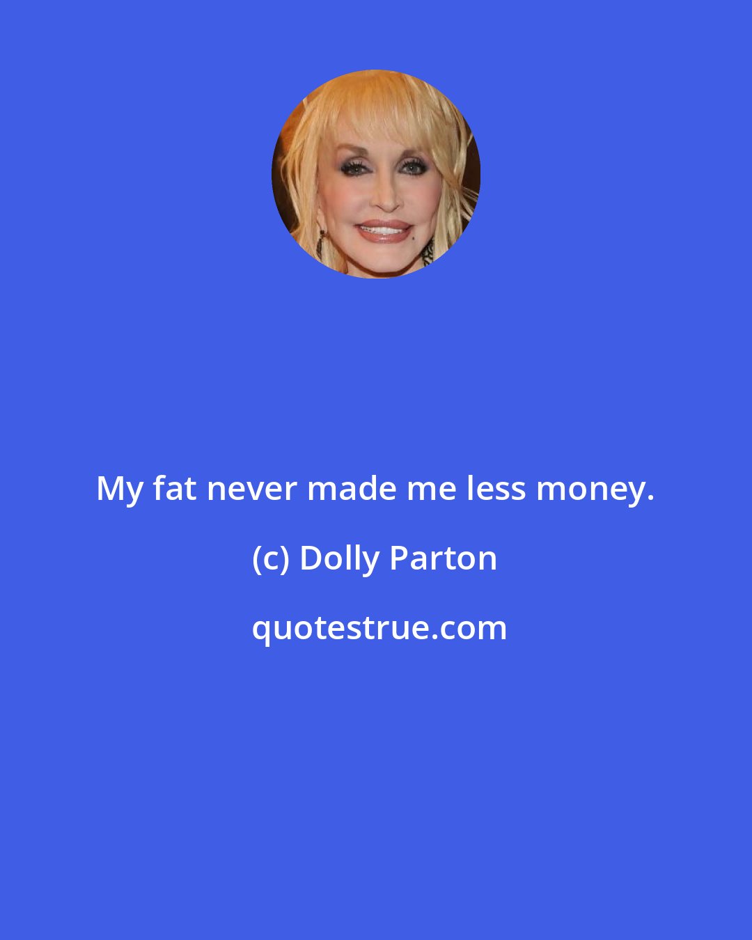 Dolly Parton: My fat never made me less money.