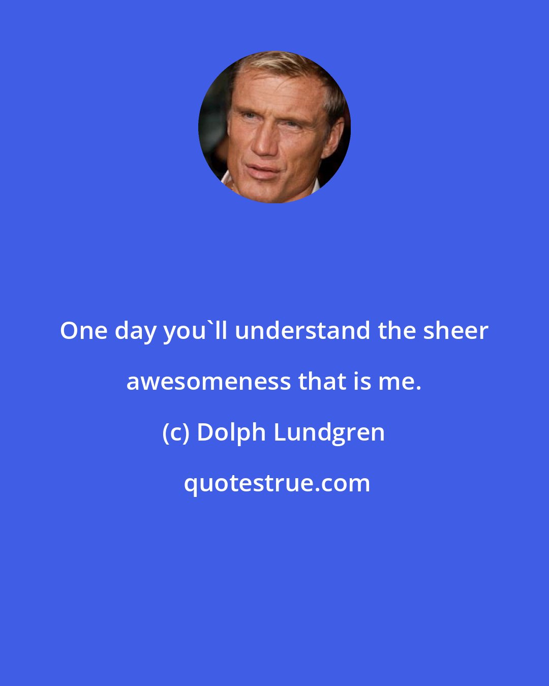 Dolph Lundgren: One day you'll understand the sheer awesomeness that is me.
