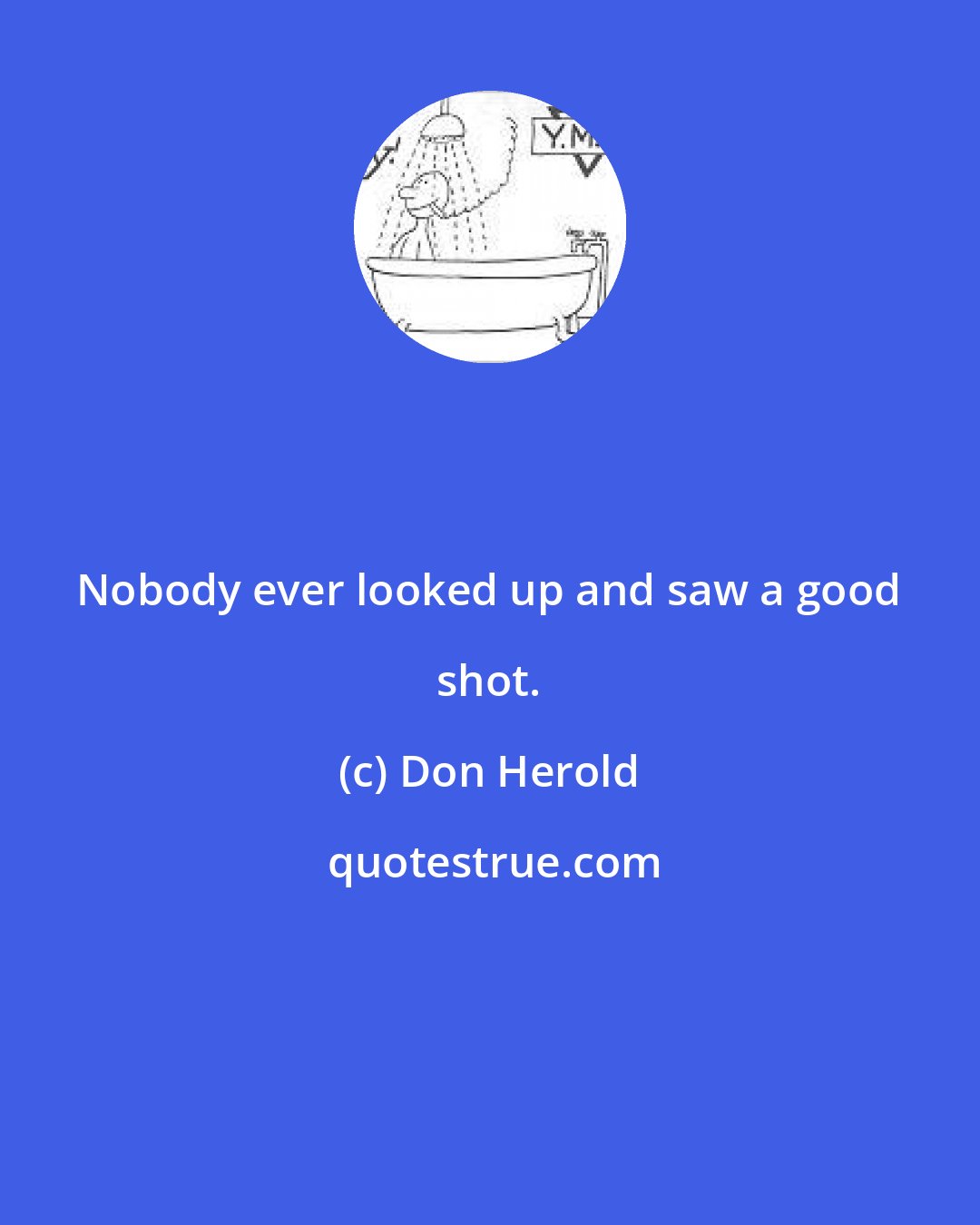 Don Herold: Nobody ever looked up and saw a good shot.