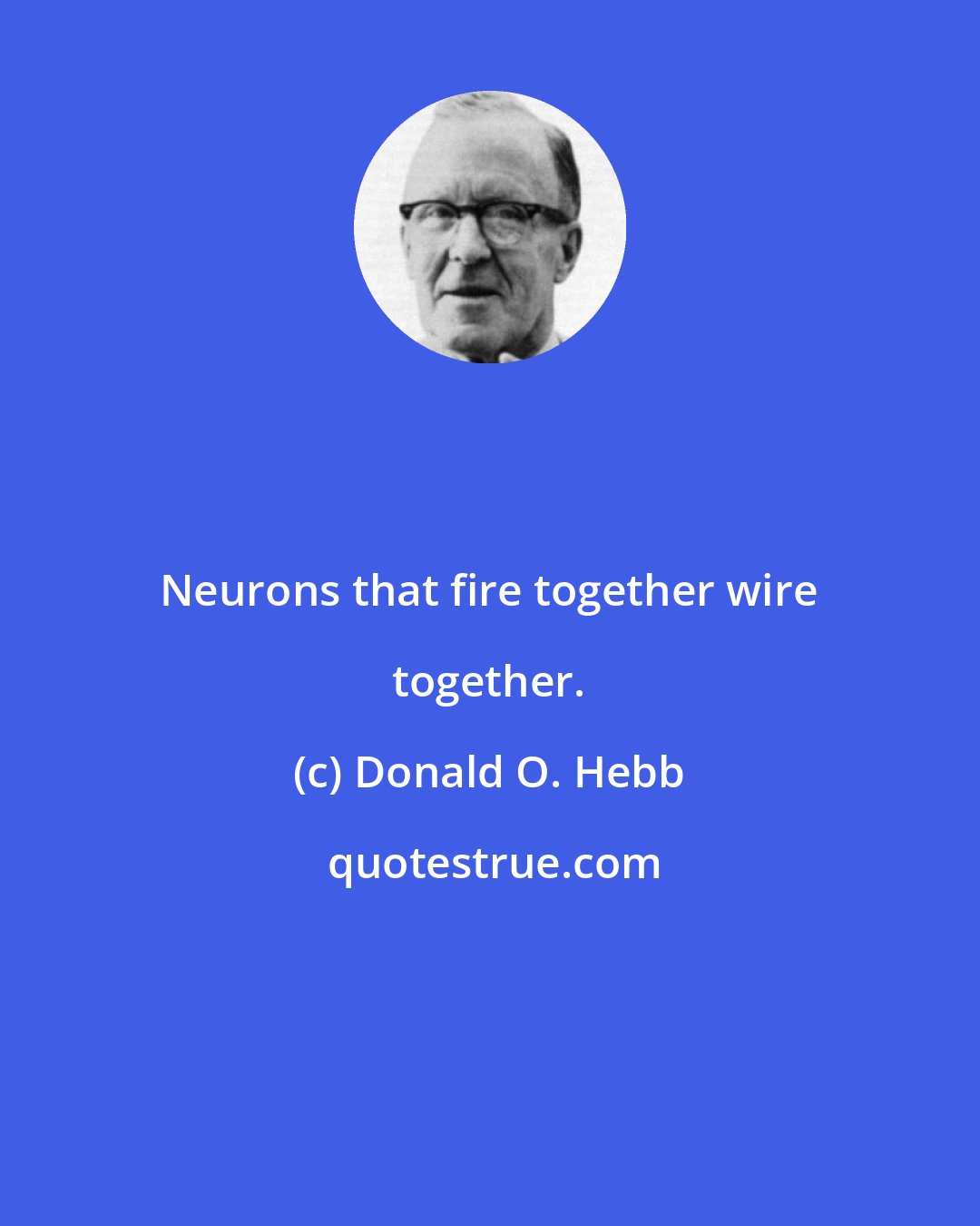 Donald O. Hebb: Neurons that fire together wire together.