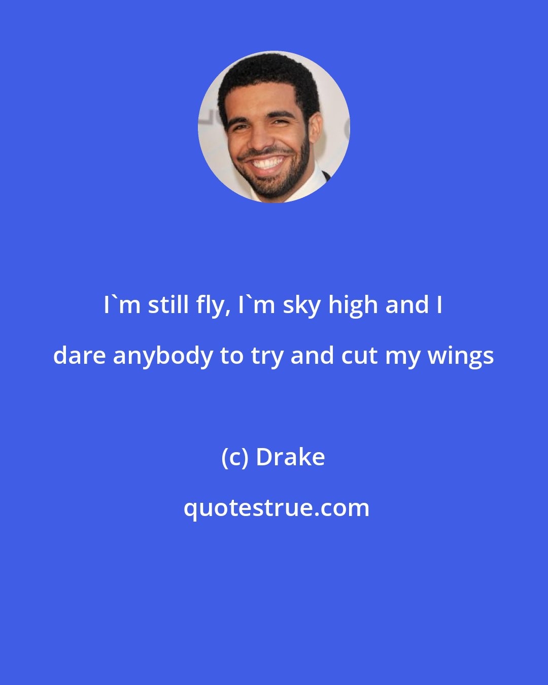 Drake: I'm still fly, I'm sky high and I dare anybody to try and cut my wings