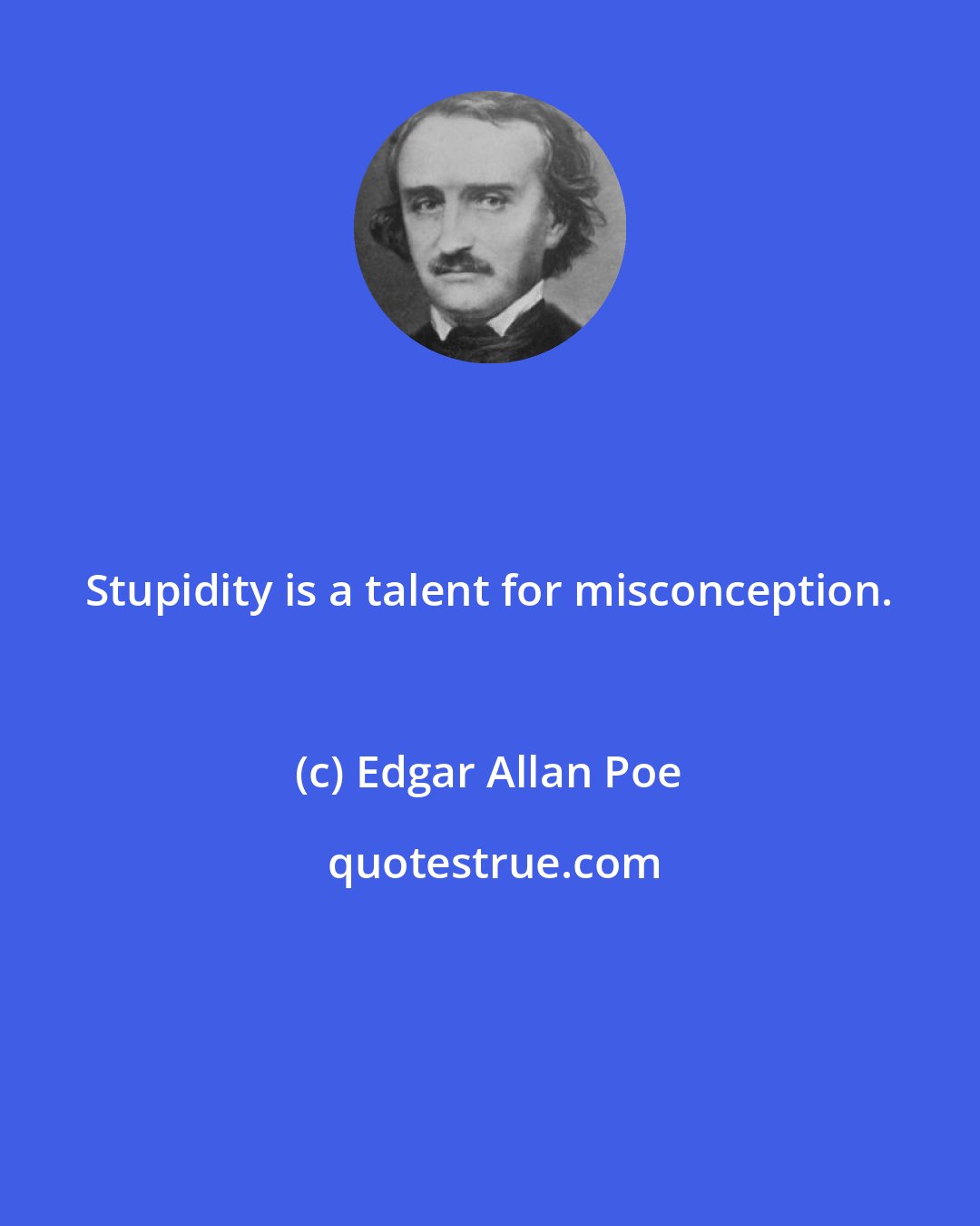 Edgar Allan Poe: Stupidity is a talent for misconception.