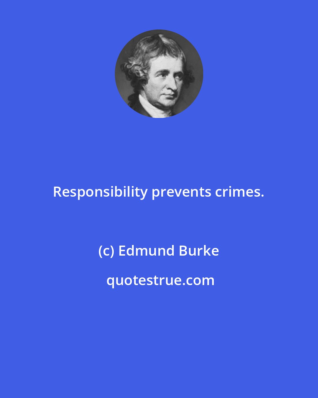 Edmund Burke: Responsibility prevents crimes.