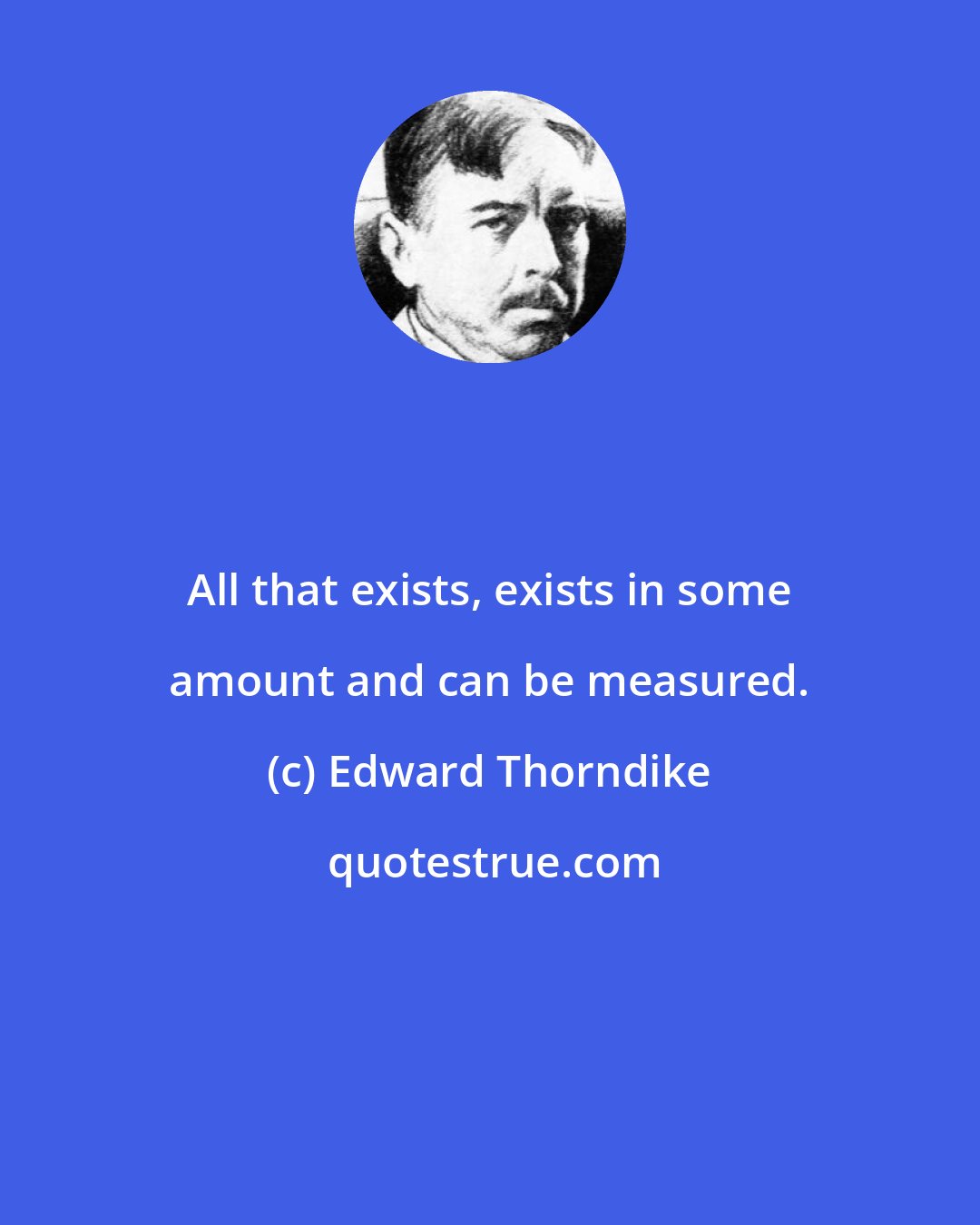 Edward Thorndike: All that exists, exists in some amount and can be measured.