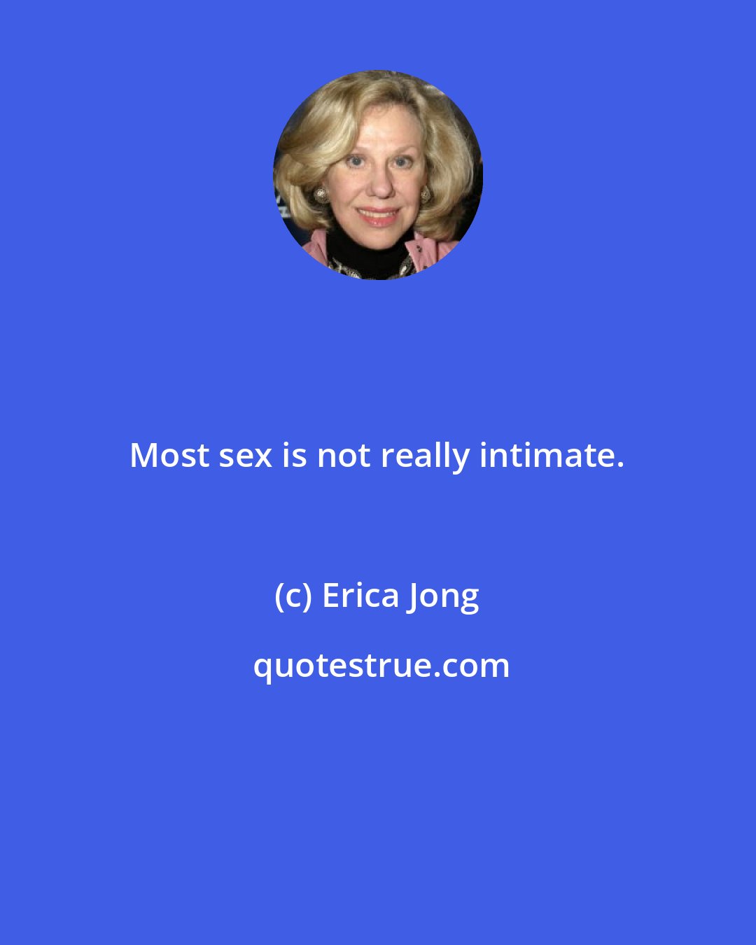 Erica Jong: Most sex is not really intimate.