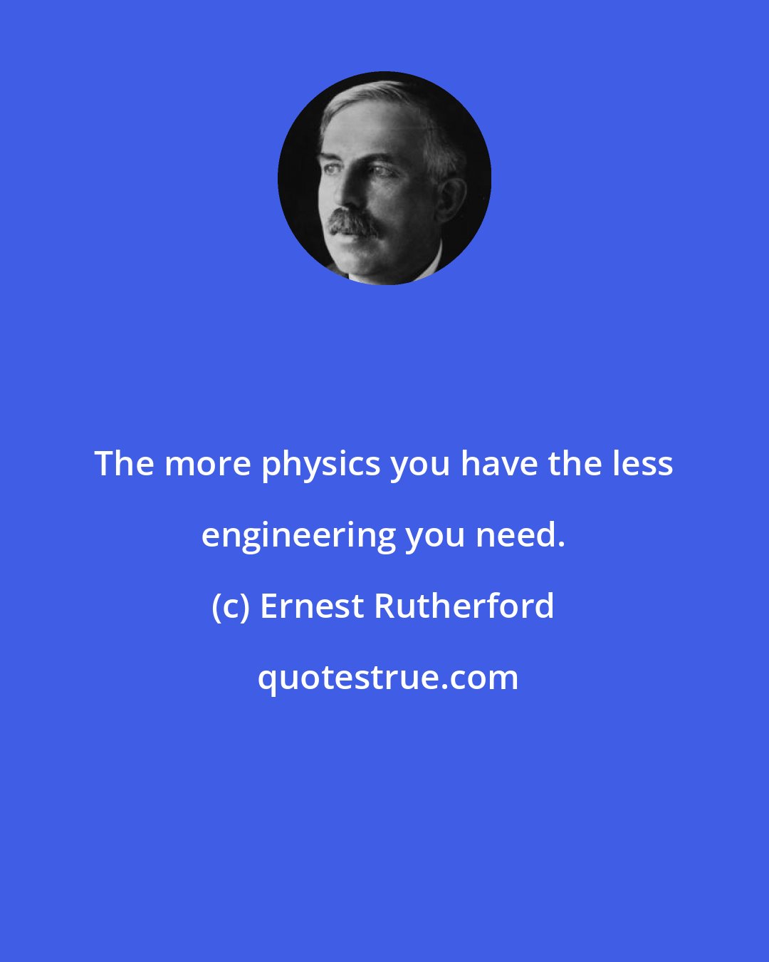 Ernest Rutherford: The more physics you have the less engineering you need.