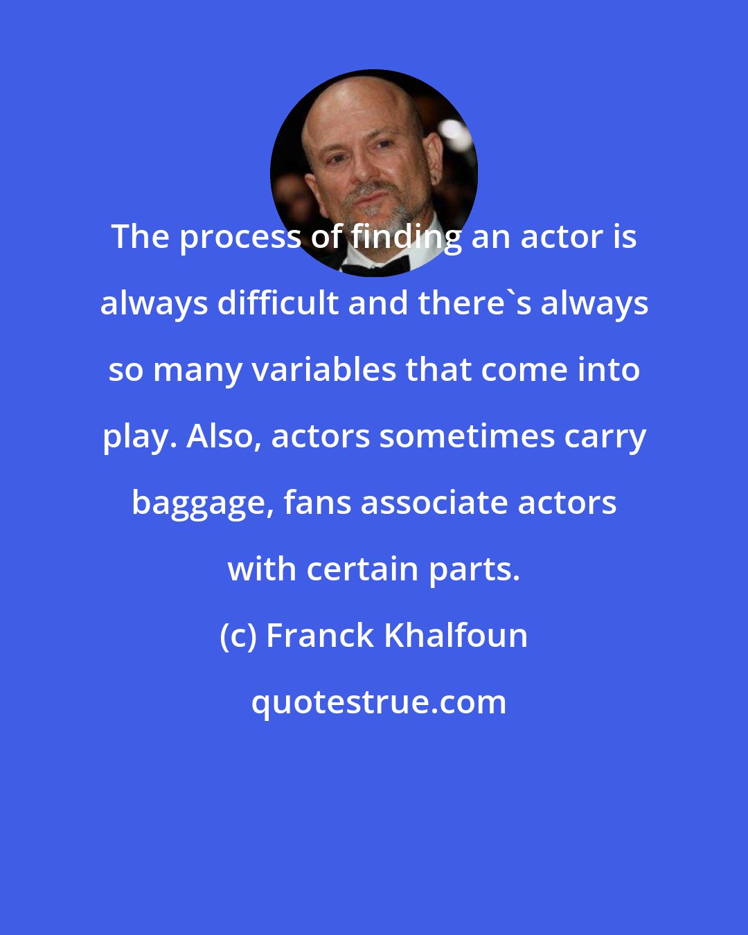 Franck Khalfoun: The process of finding an actor is always difficult and there's always so many variables that come into play. Also, actors sometimes carry baggage, fans associate actors with certain parts.