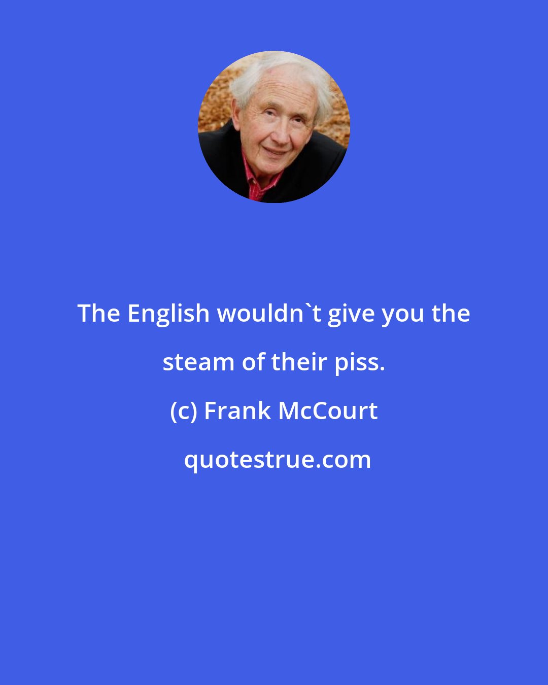 Frank McCourt: The English wouldn't give you the steam of their piss.