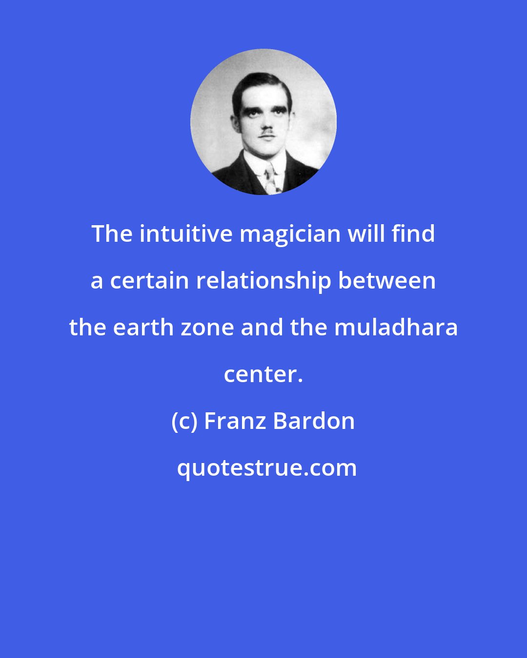 Franz Bardon: The intuitive magician will find a certain relationship between the earth zone and the muladhara center.