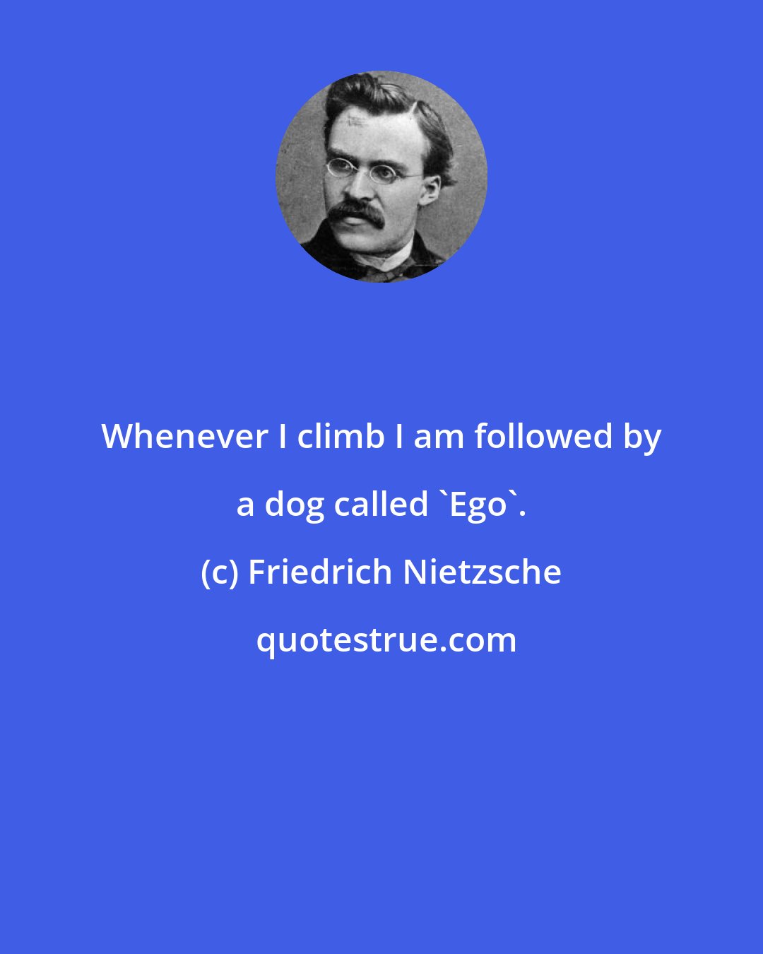 Friedrich Nietzsche: Whenever I climb I am followed by a dog called 'Ego'.