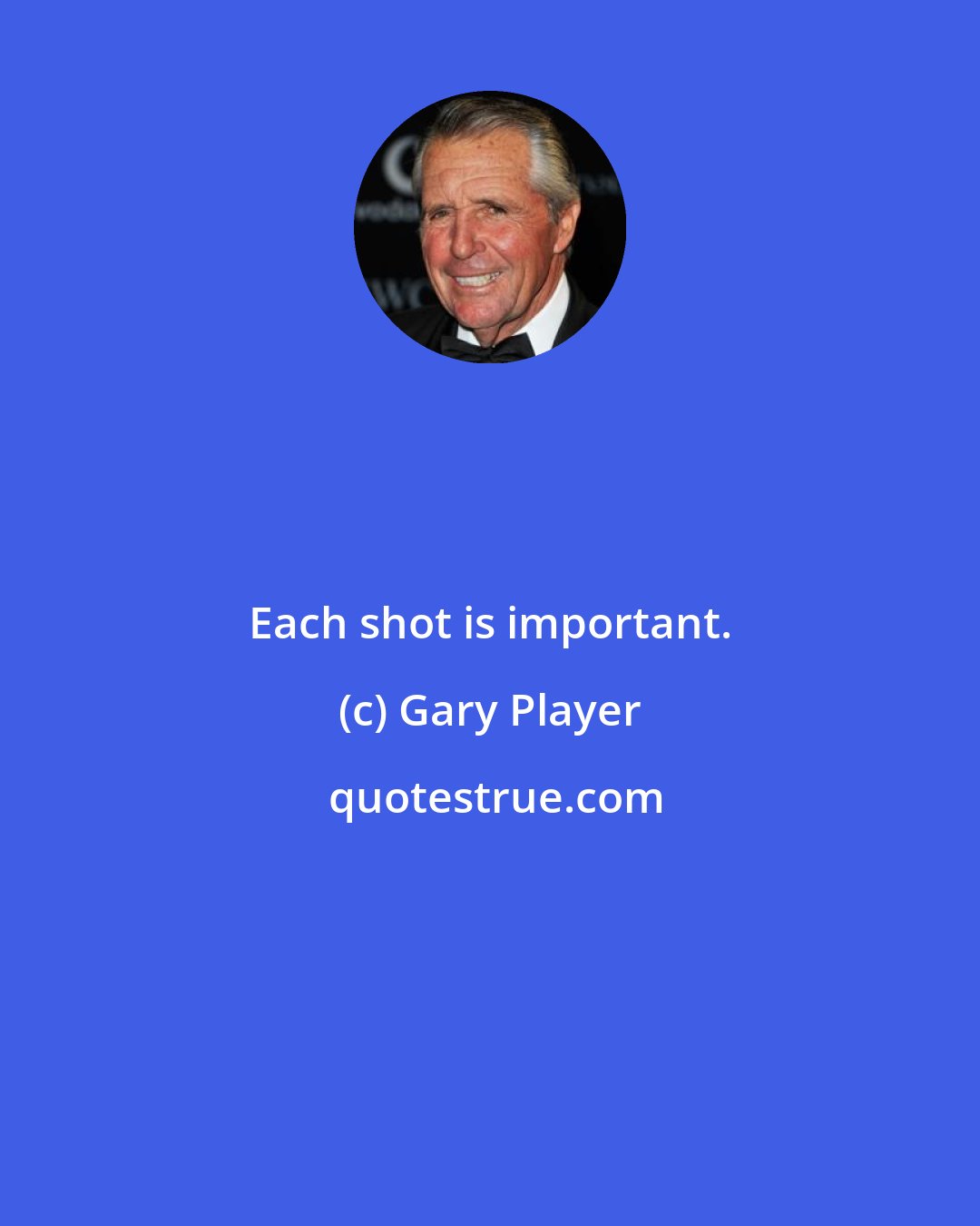 Gary Player: Each shot is important.