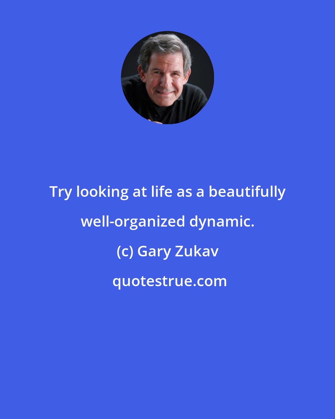 Gary Zukav: Try looking at life as a beautifully well-organized dynamic.