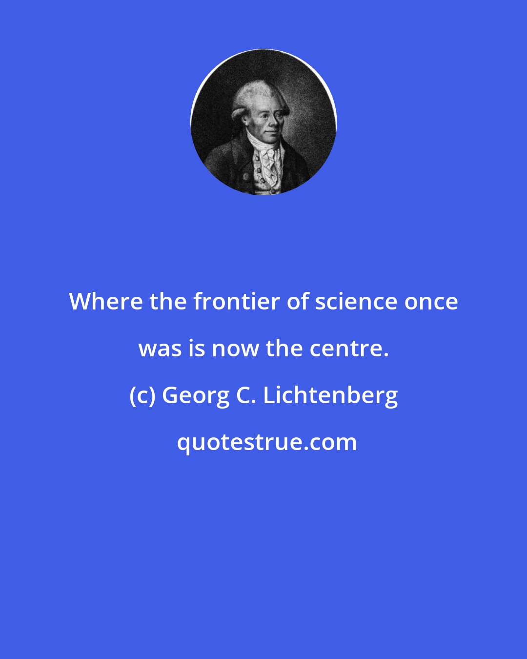 Georg C. Lichtenberg: Where the frontier of science once was is now the centre.