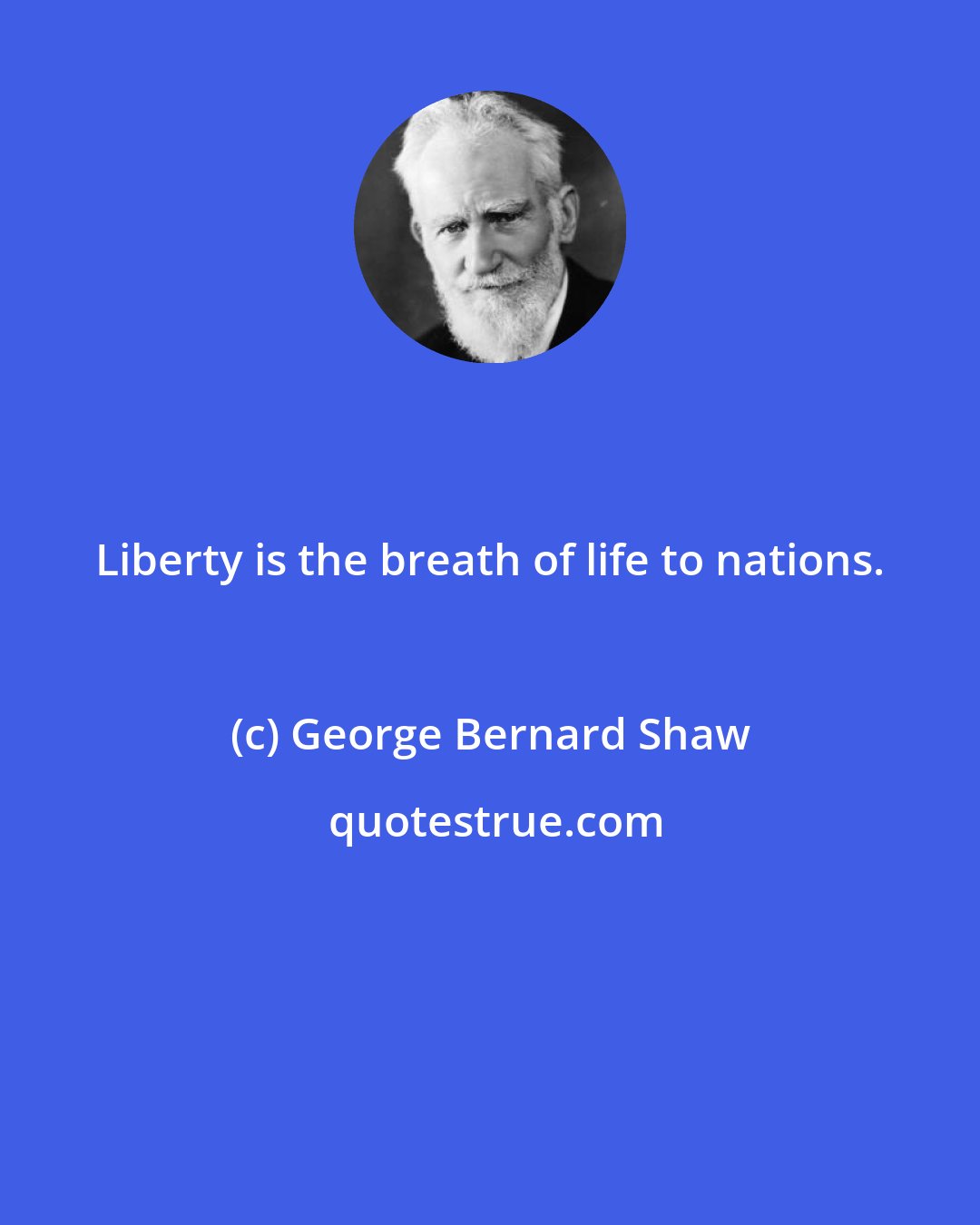 George Bernard Shaw: Liberty is the breath of life to nations.