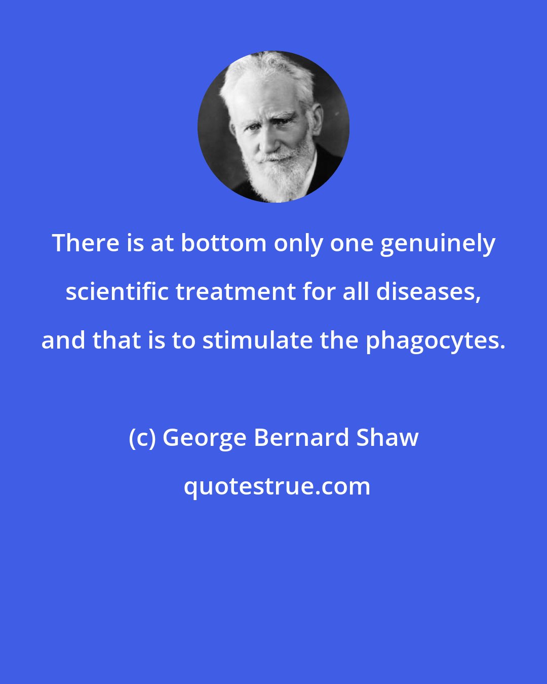 George Bernard Shaw: There is at bottom only one genuinely scientific treatment for all diseases, and that is to stimulate the phagocytes.