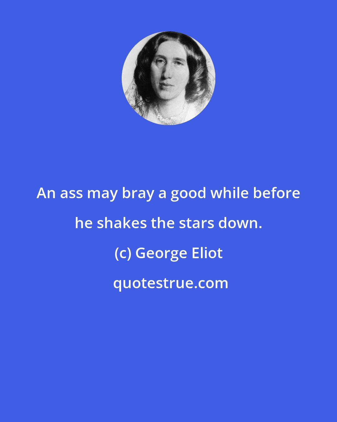 George Eliot: An ass may bray a good while before he shakes the stars down.